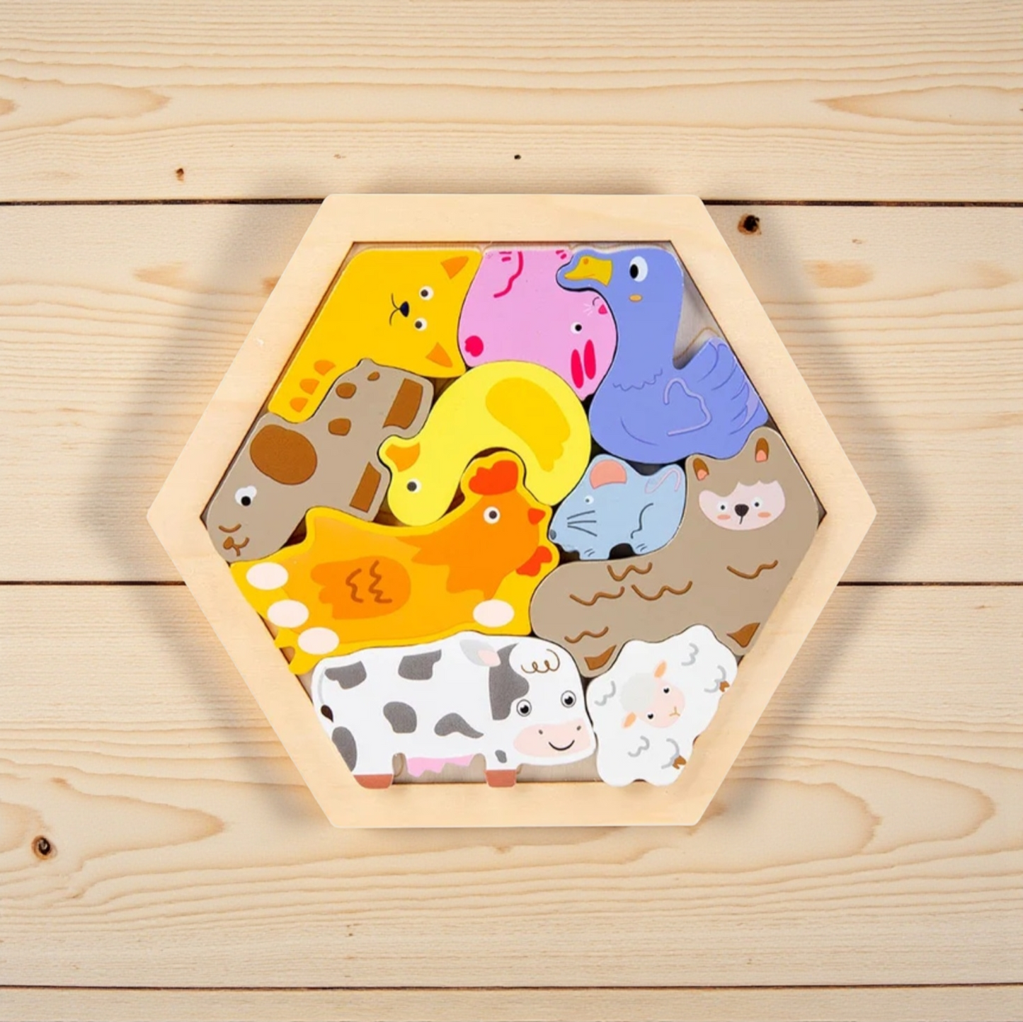 Wooden Hexagon Puzzle Blocks – 3D Logic & Pattern Play
