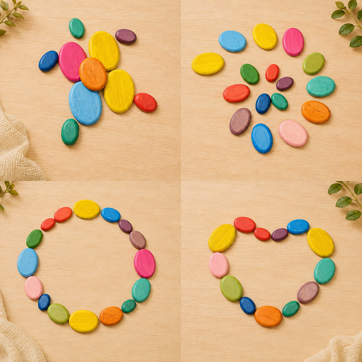 Wooden River Stones – Stacking & Balancing Sets | 12 or 20 Pieces