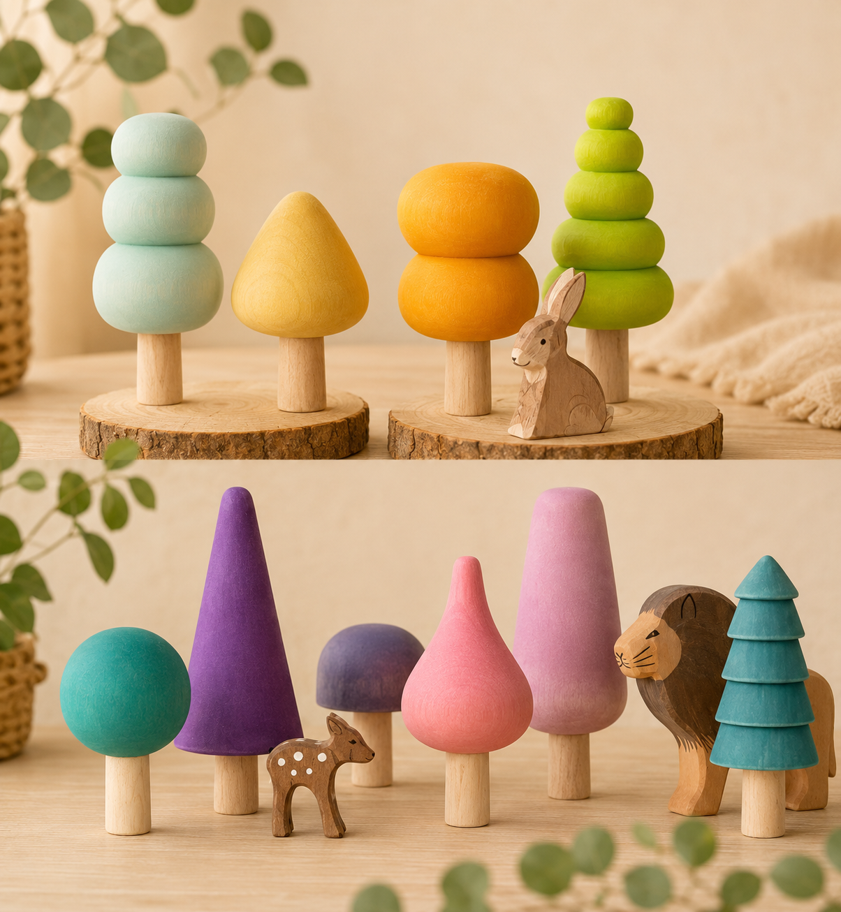 Pastel Trees Set – 12 Pieces