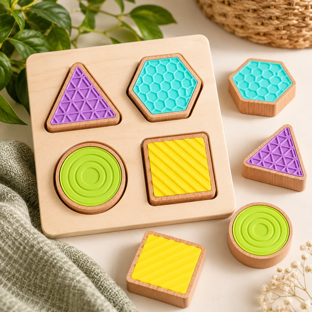 Wooden Sensory Shape Puzzle