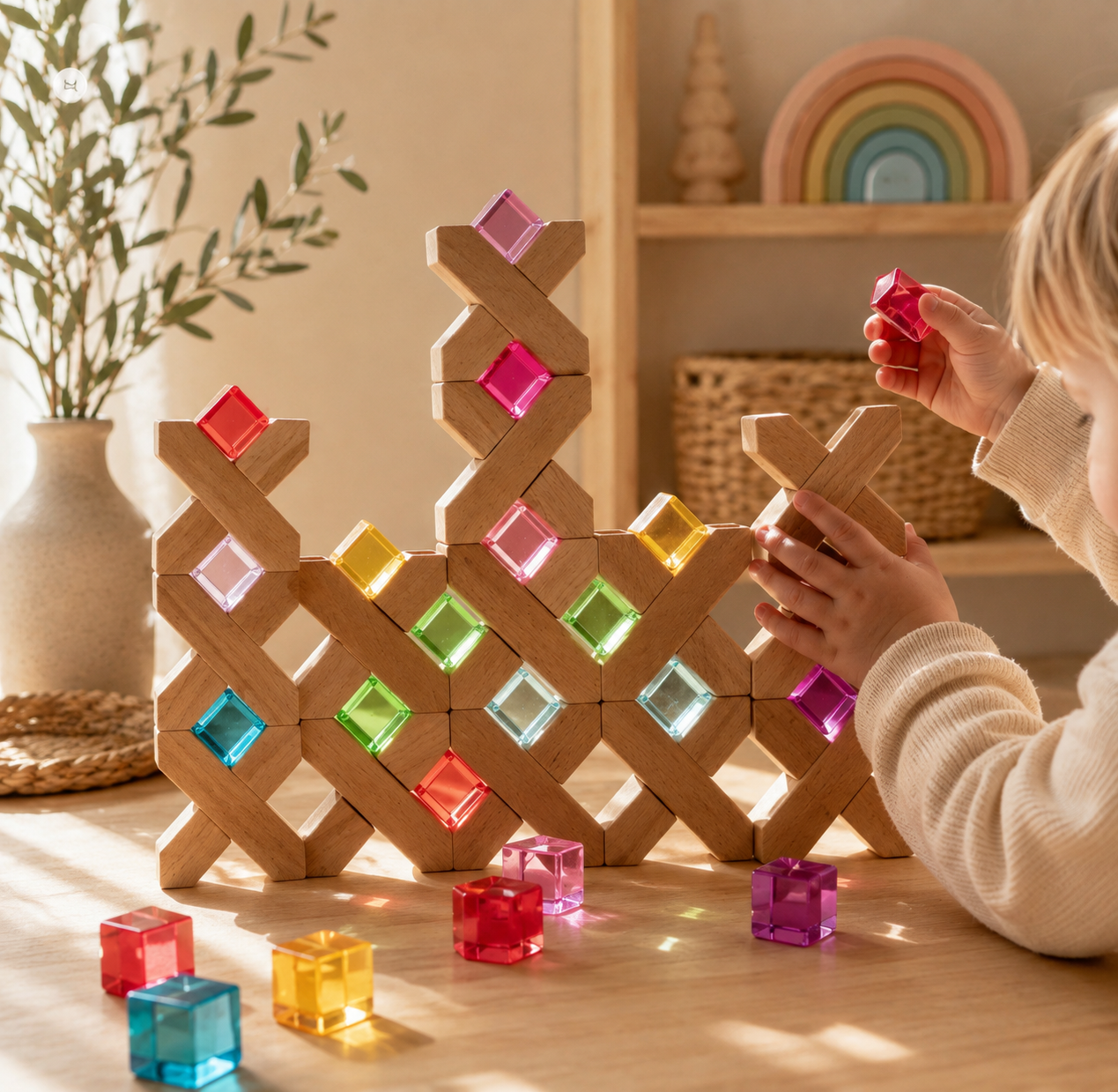 X Blocks with Lucite Cubes
