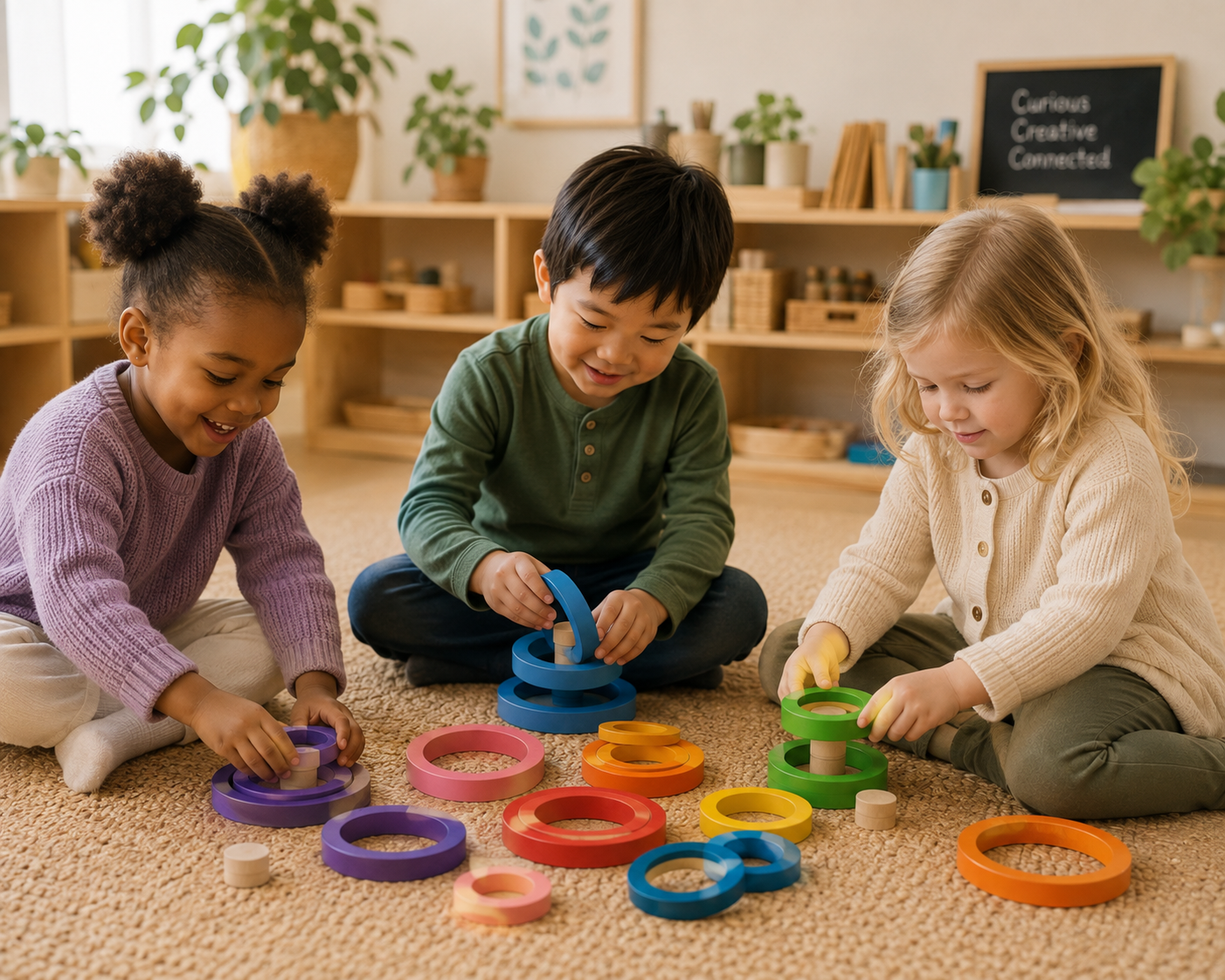 Rainbow Balance Rings – Loose Parts Set