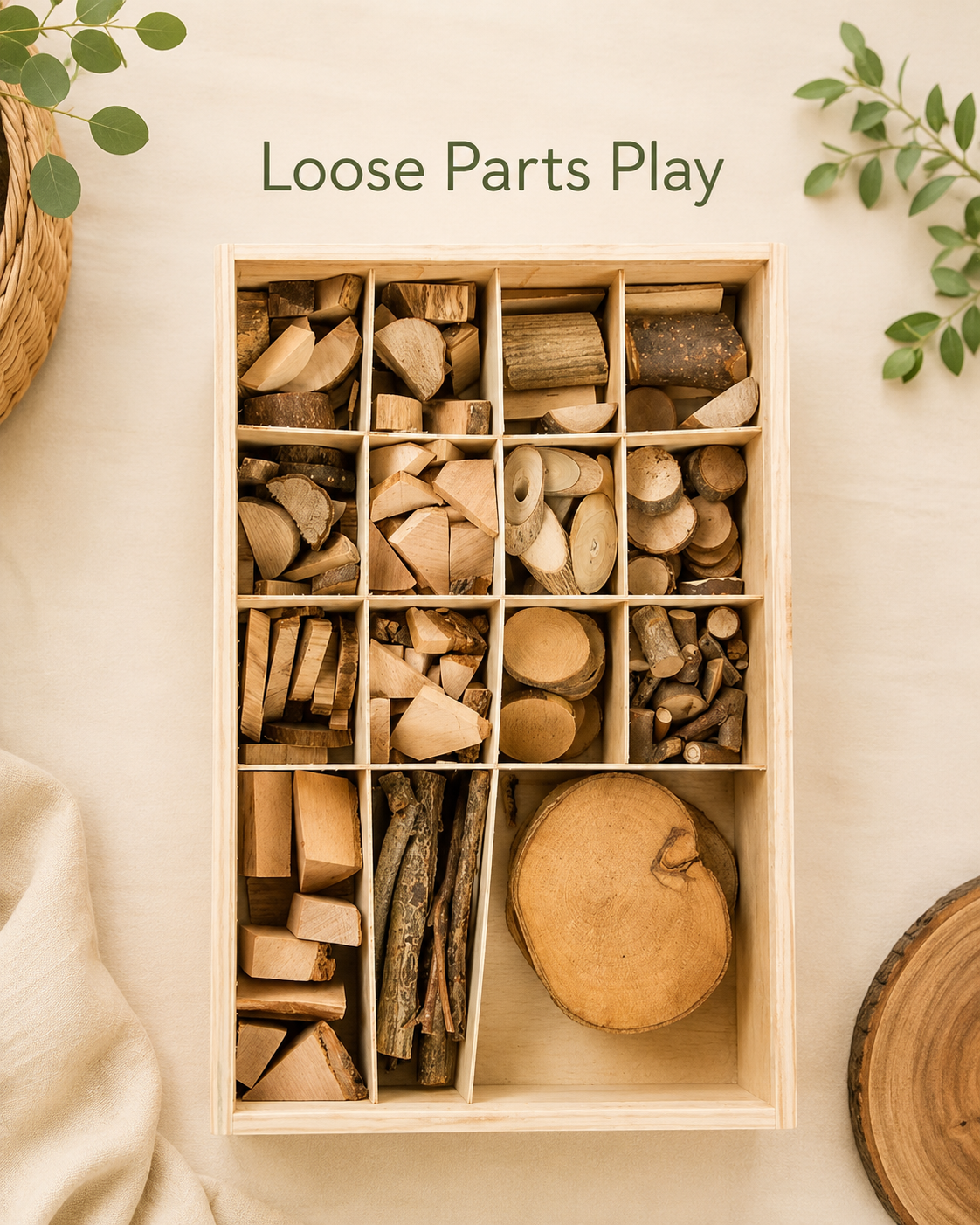 Nature Loose Parts Sorting Tray