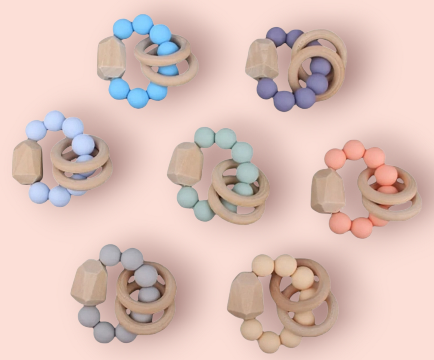 Wood and Silicone Teething Toys