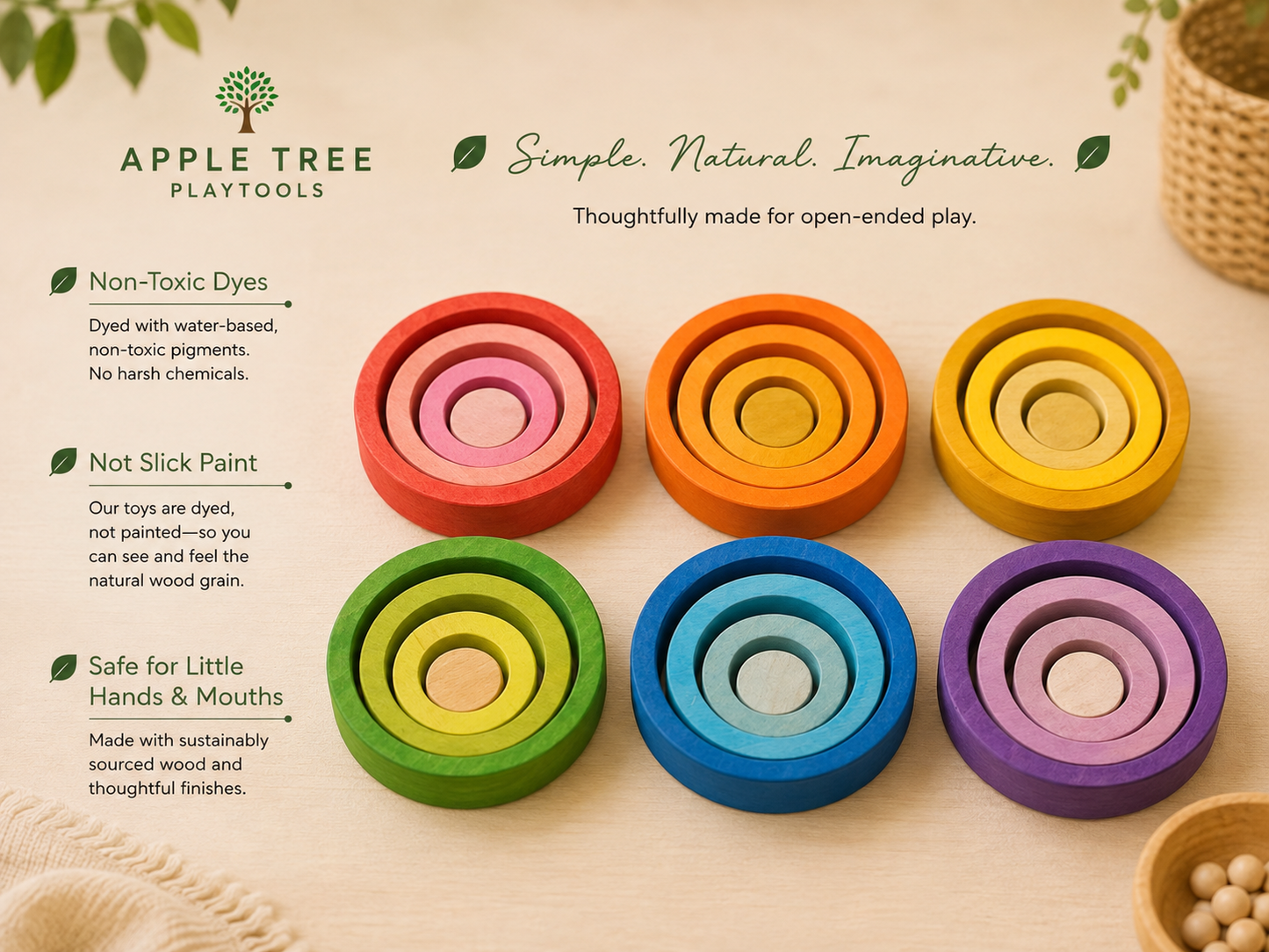 Rainbow Balance Rings – Loose Parts Set