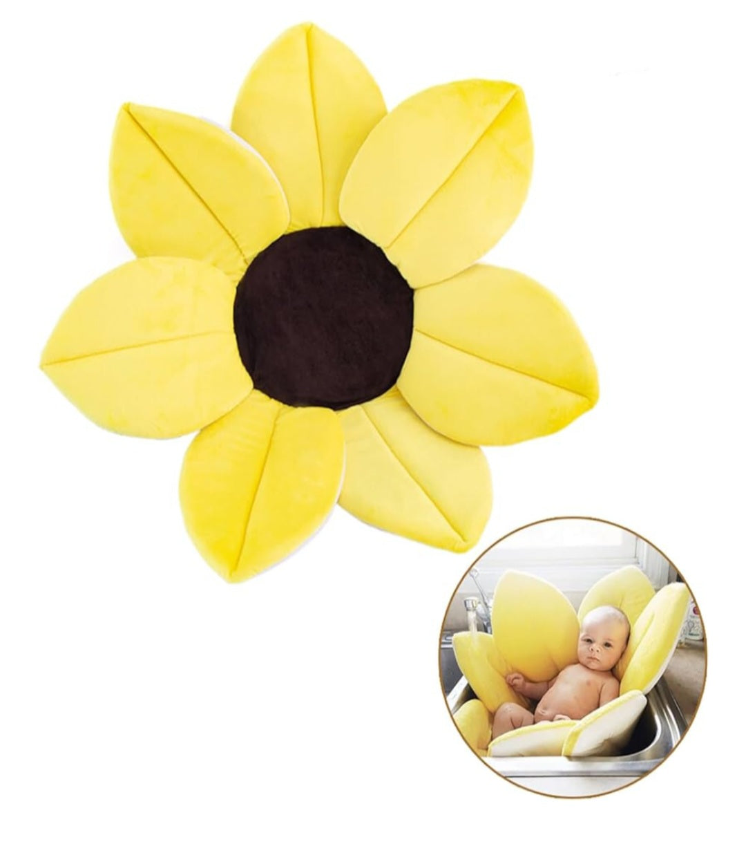 Baby Blooming Bath Support Mat – Soft Plush Flower Seat