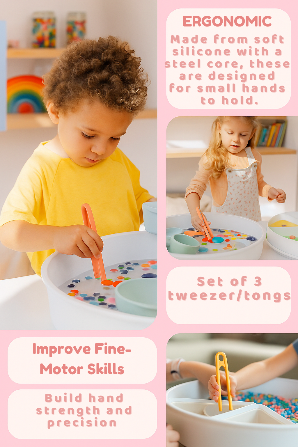 Messeage Us About a Bundle that includes our PlayTray & All Tools! Sensory Bin with Lid and Removable Inserts - Play Tray