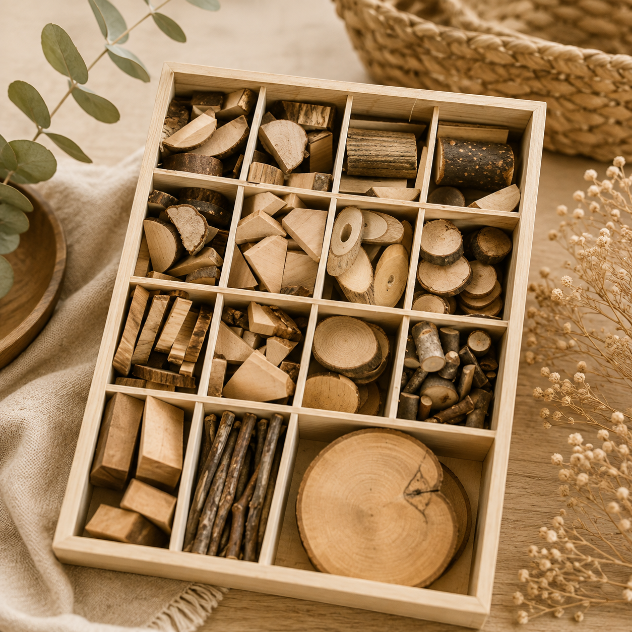 Nature Loose Parts Sorting Tray