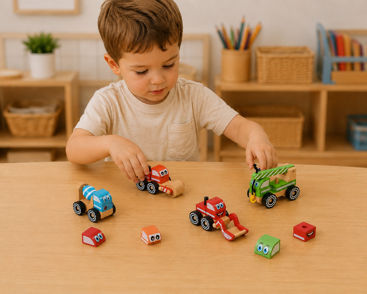 Mix & Build Wooden Construction Vehicles