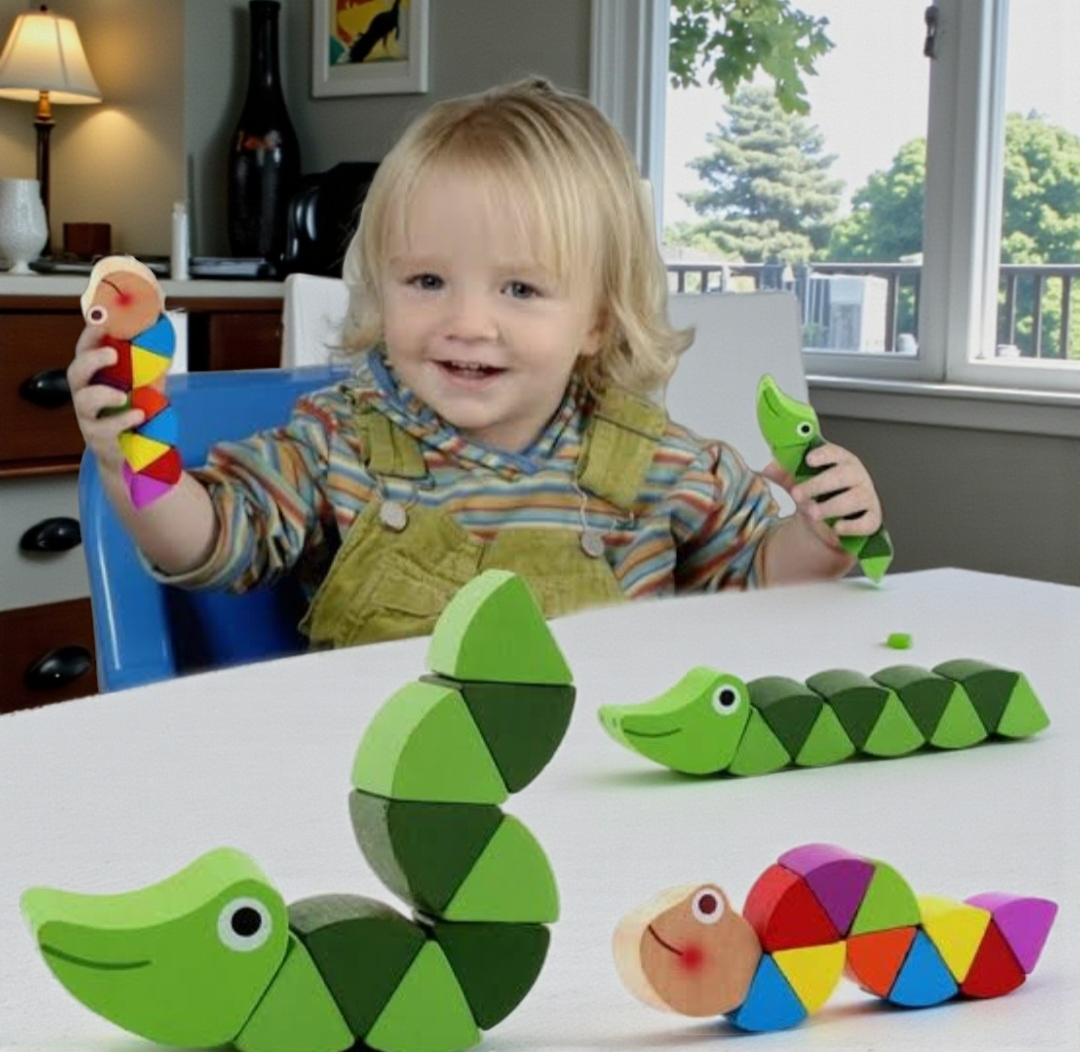 Wooden Twist & Turn Crocodile & Caterpillar Fidget Toy