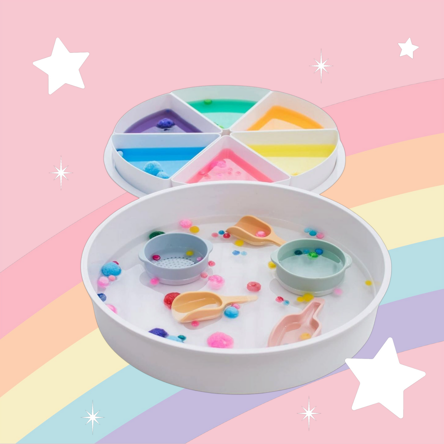 Messeage Us About a Bundle that includes our PlayTray & All Tools! Sensory Bin with Lid and Removable Inserts - Play Tray