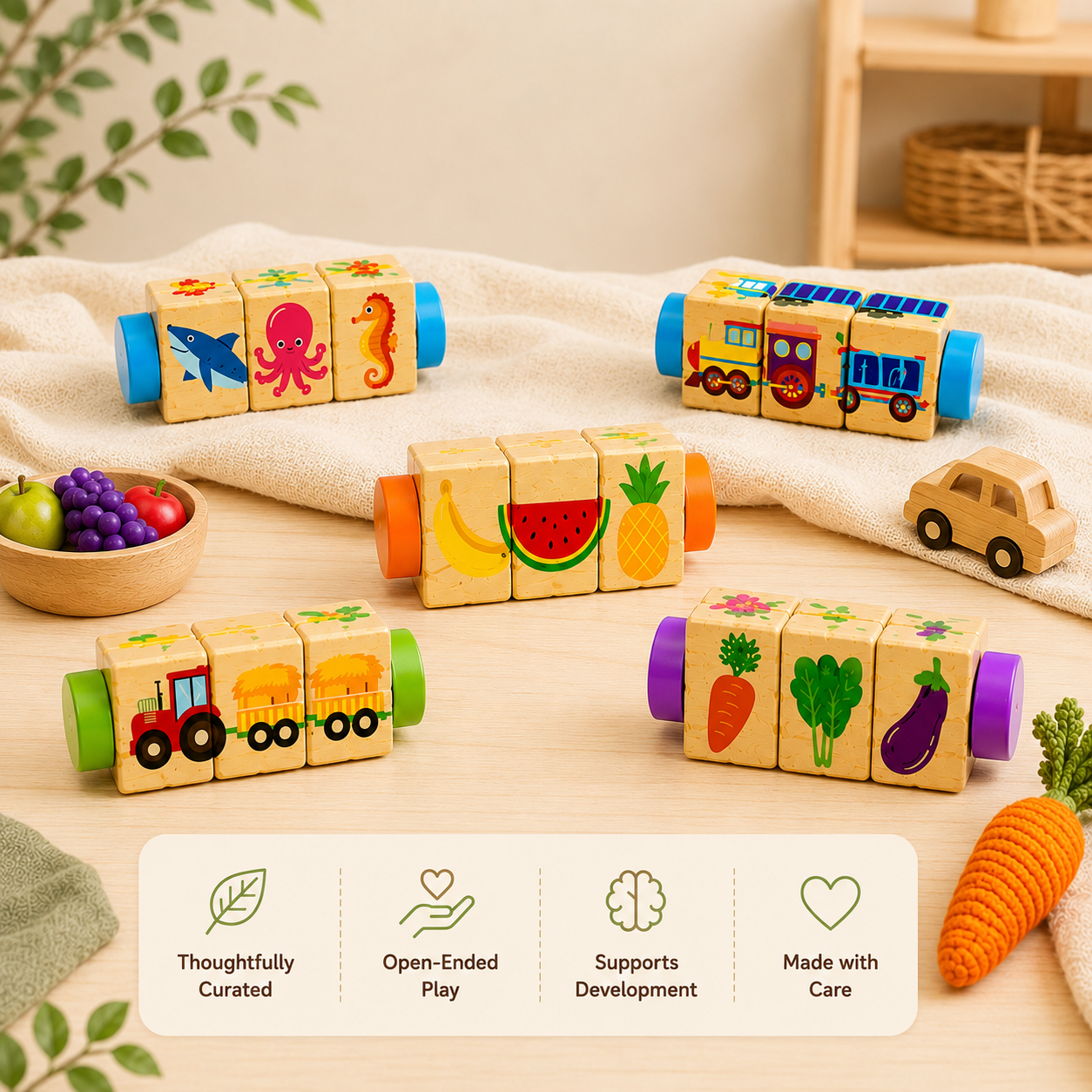 Twist & Match Wooden Puzzle Blocks