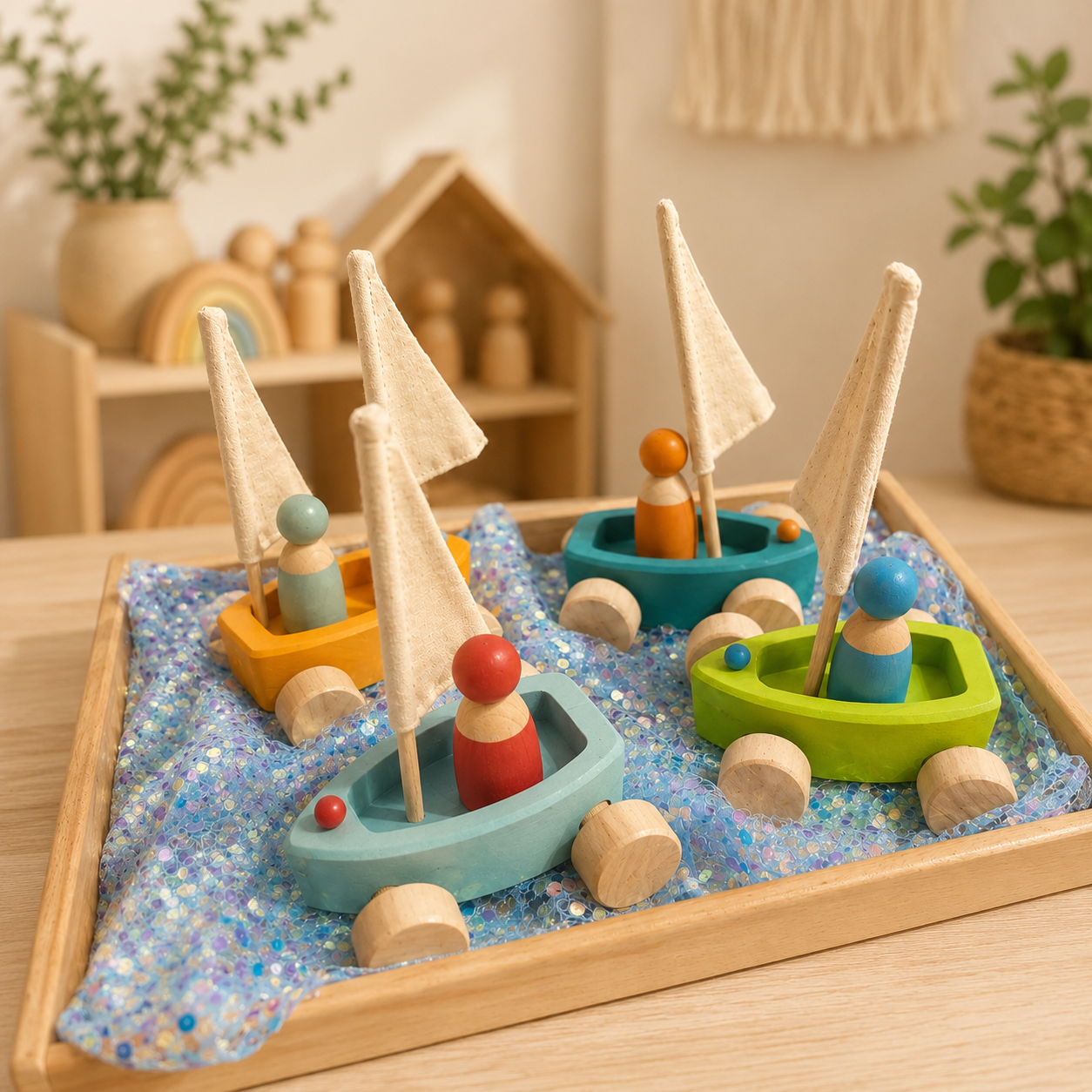 Little Harbor Sailboats – Small World Play Set