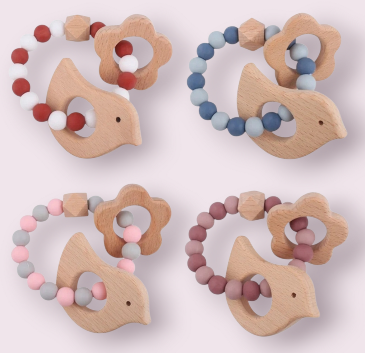 Wood and Silicone Teething Toys