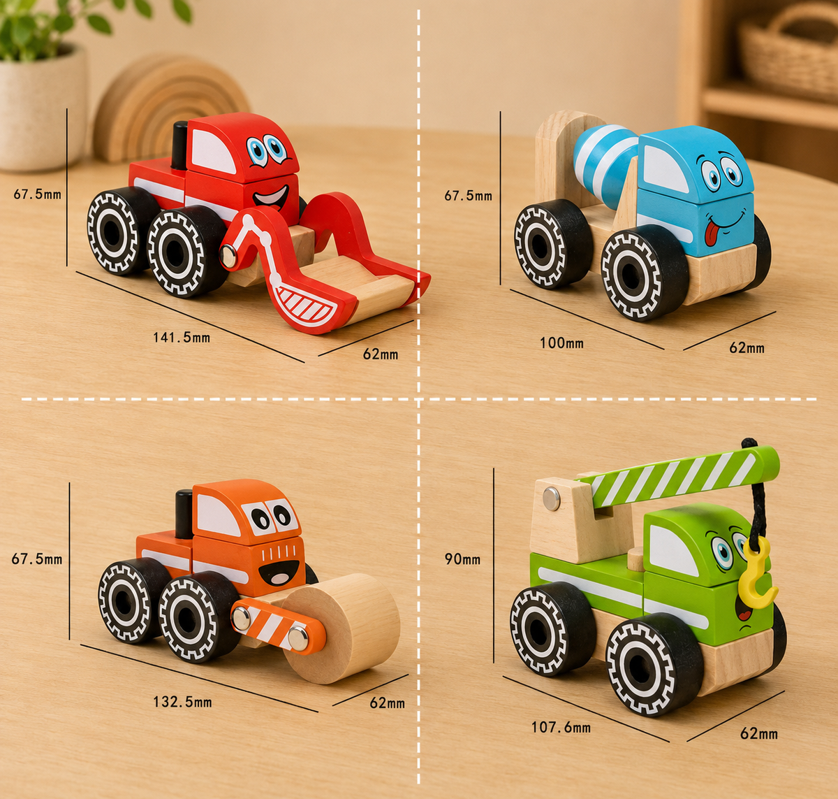 Mix & Build Wooden Construction Vehicles