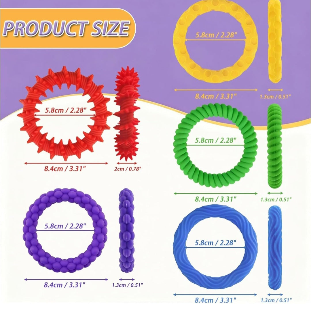 Textured Stretchy Sensory Bracelets – Set of 5