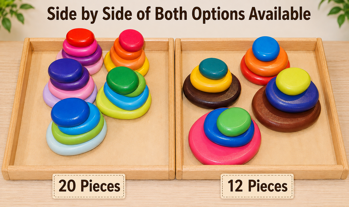 Wooden River Stones – Stacking & Balancing Sets | 12 or 20 Pieces