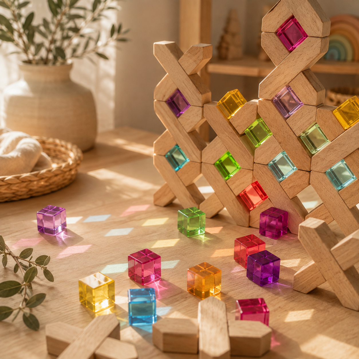 X Blocks with Lucite Cubes