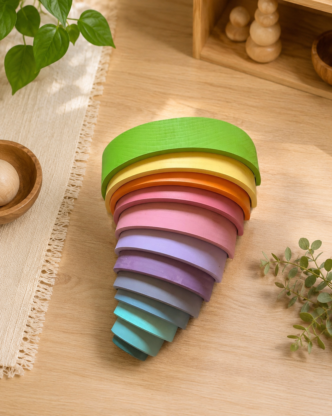 Pastel Giant Wooden Rainbow Stacker