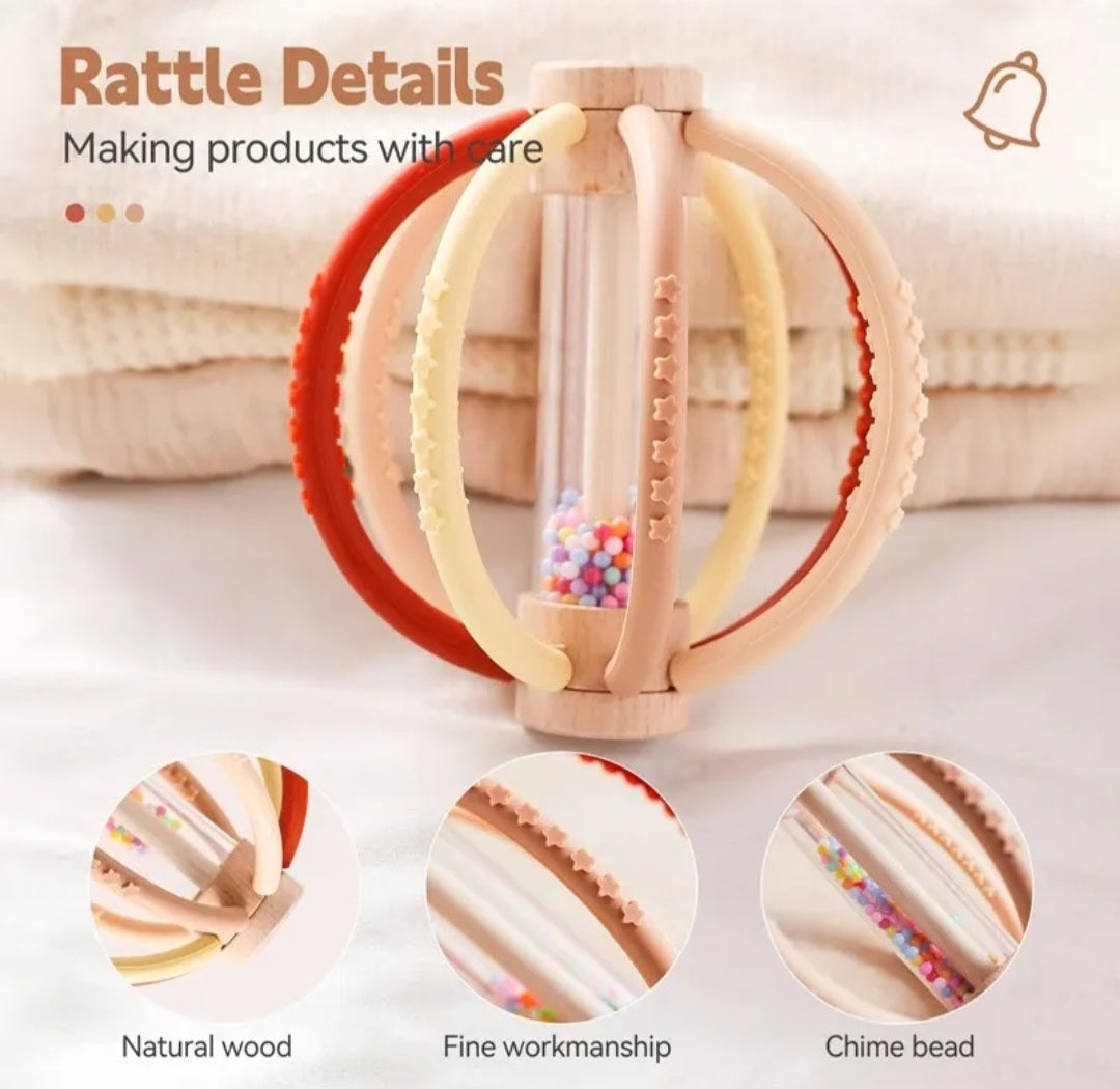 Best Seller! Wooden Rain Drum & Silicone Baby Rattle