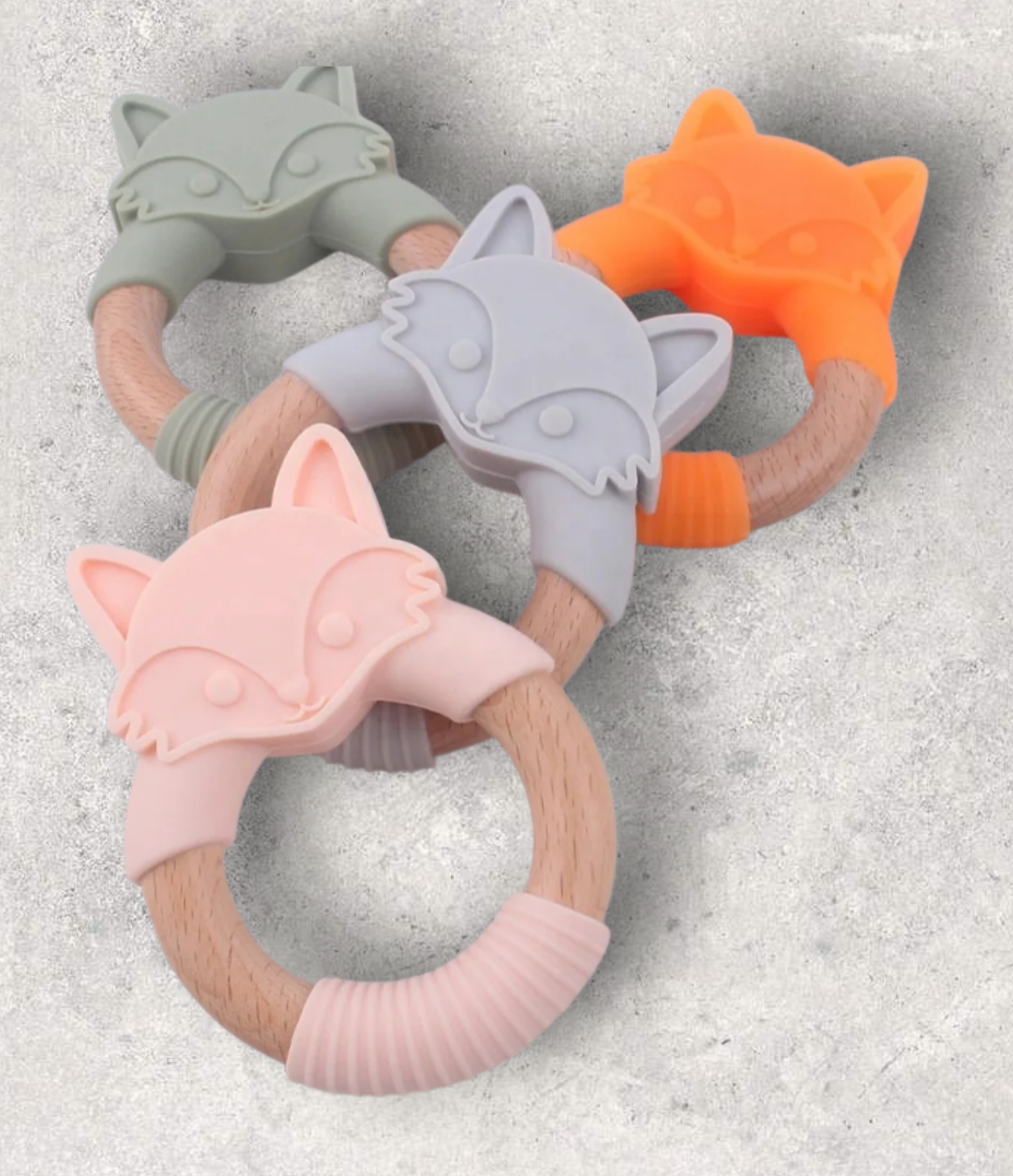 Wood and Silicone Teething Toys
