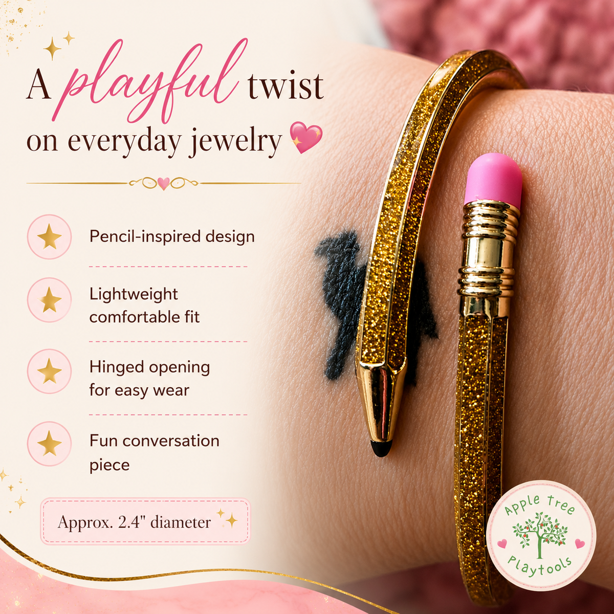 ✏️ Pencil Bangle Bracelets ✏️
Fun • Sparkly • Teacher Approved 💖