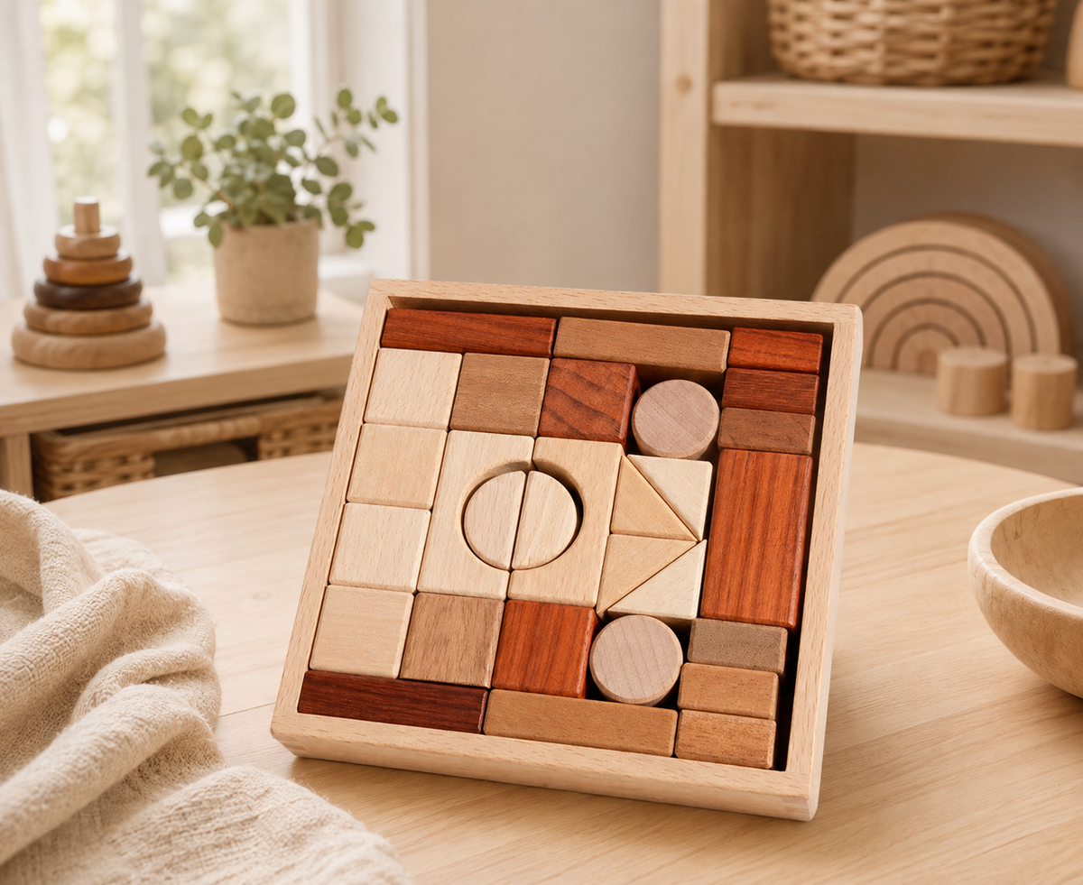 Wooden Tri-Color Blocks Set