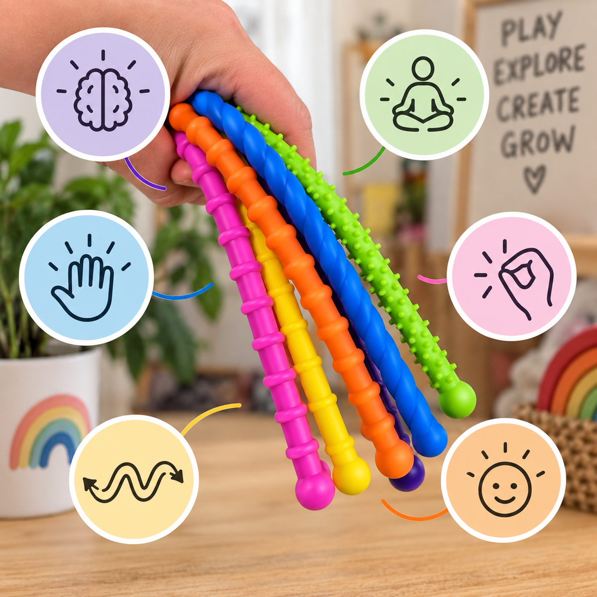Sensory Fidget Sticks – Set of 6