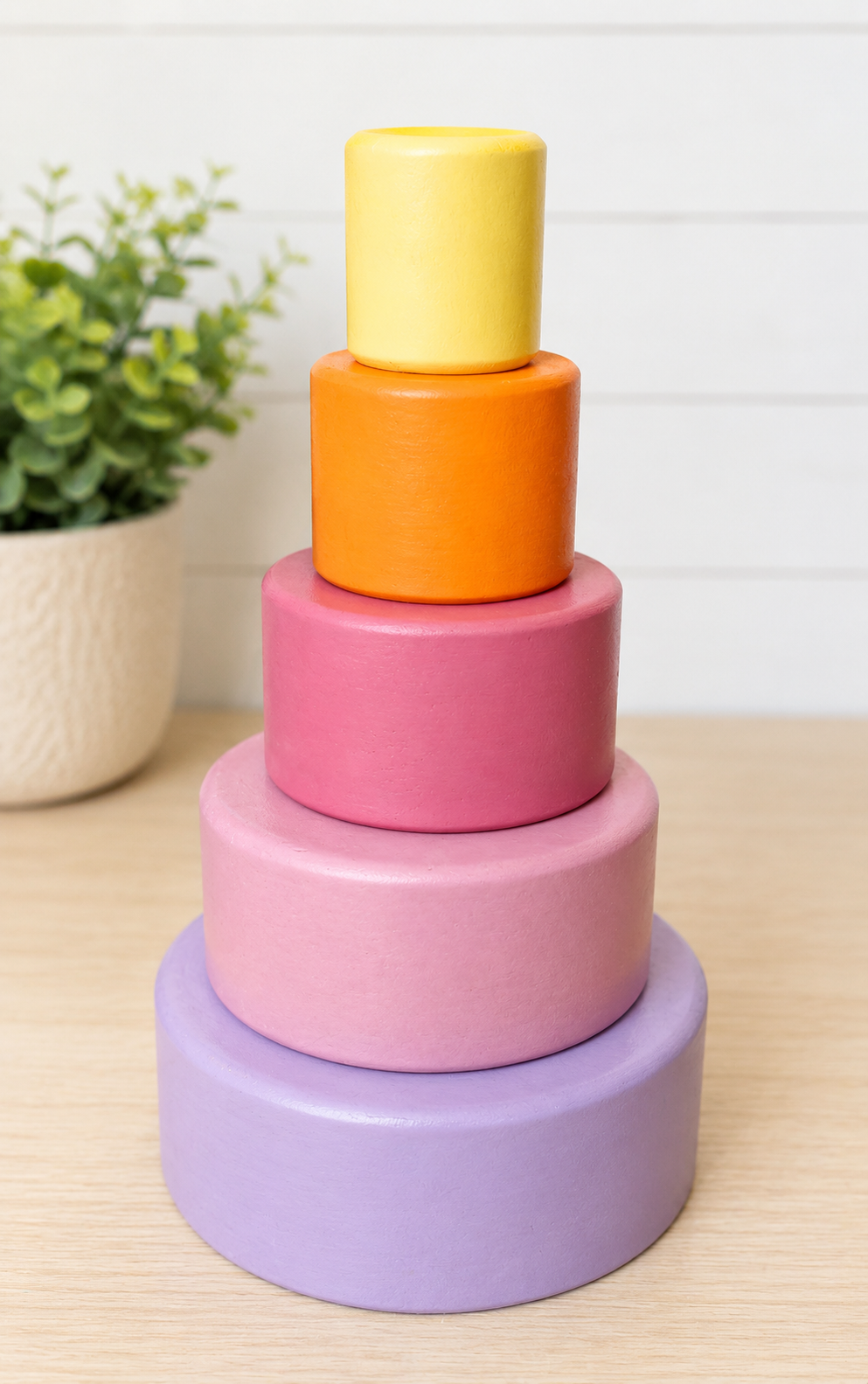 Wooden Rainbow Nesting Bowls
