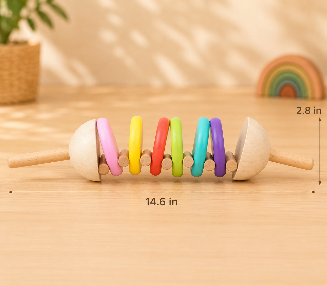 Rainbow Wooden Castanets