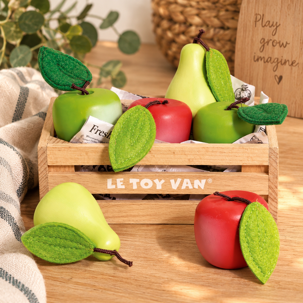 Orchard Fruits Crate – Wooden Pretend Play Set