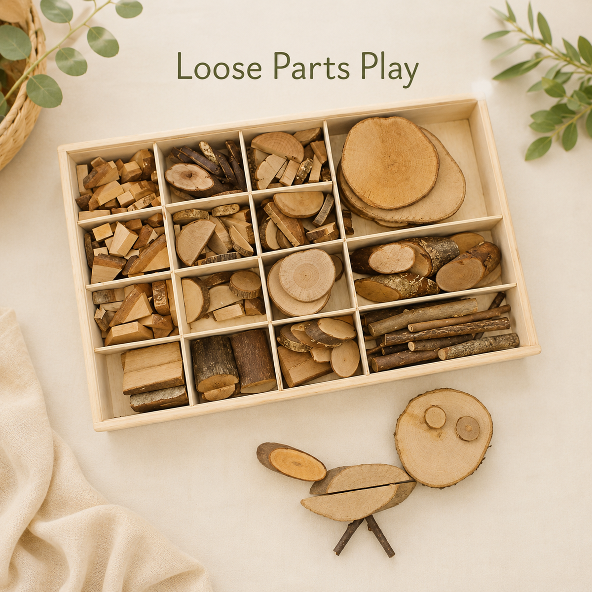 Nature Loose Parts Sorting Tray