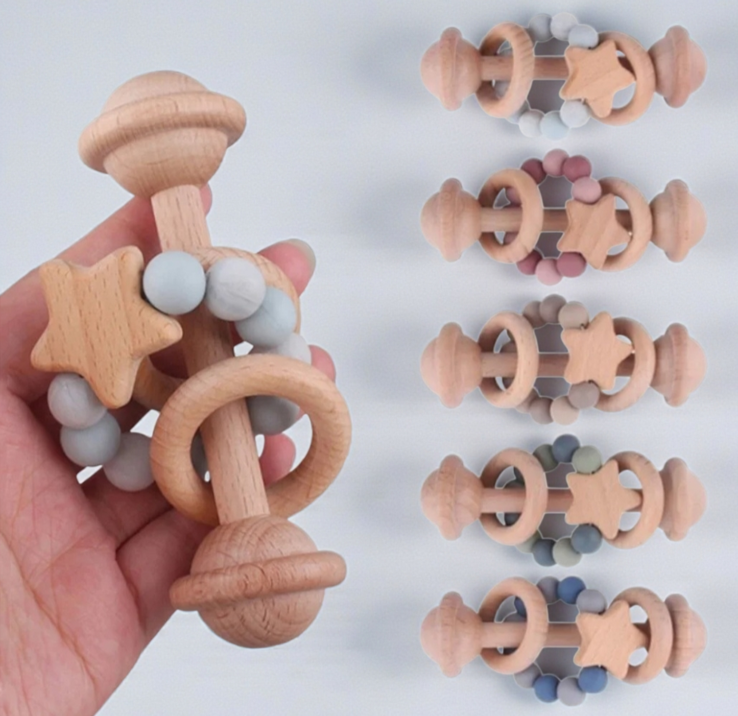 Wood and Silicone Teething Toys