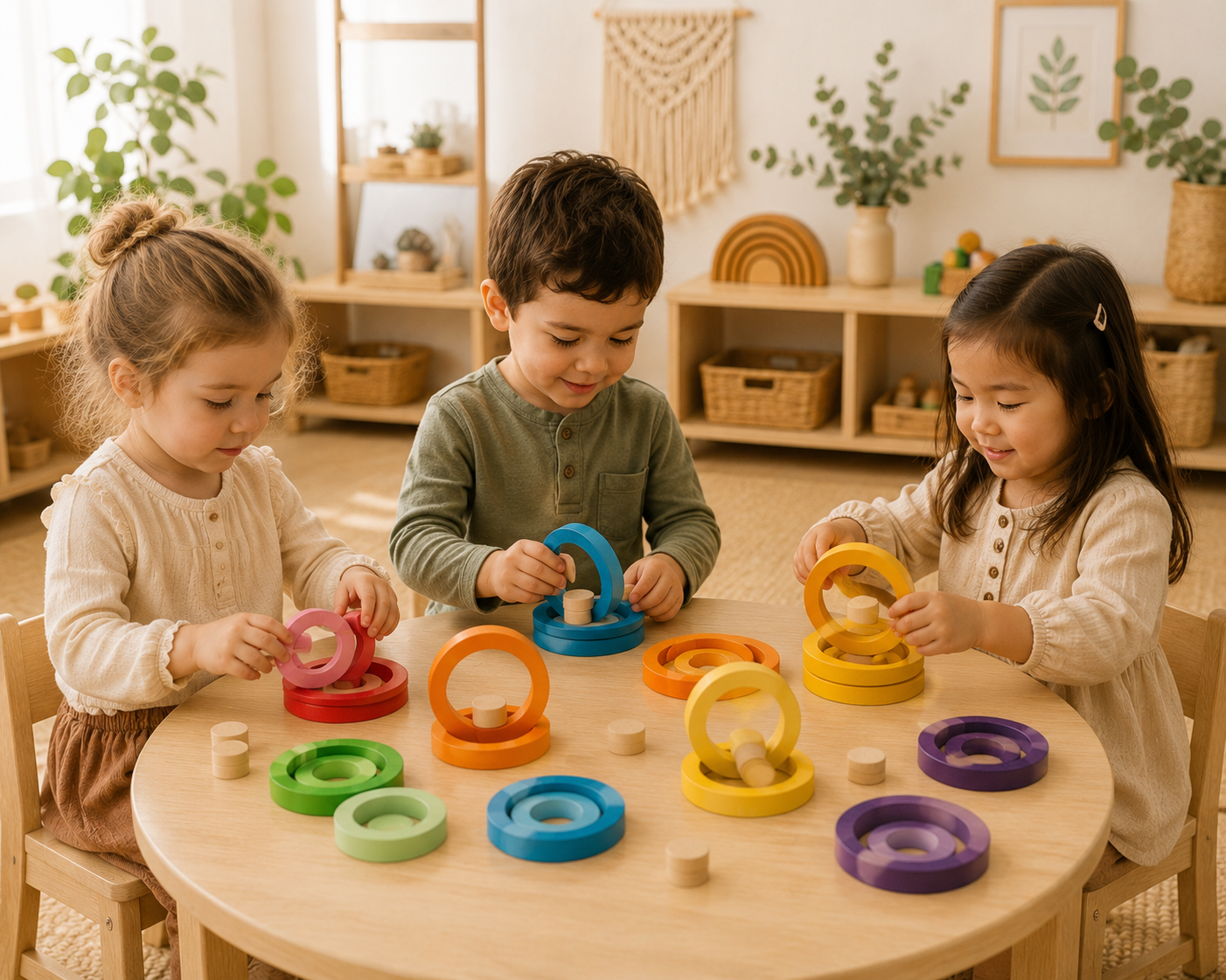 Rainbow Balance Rings – Loose Parts Set