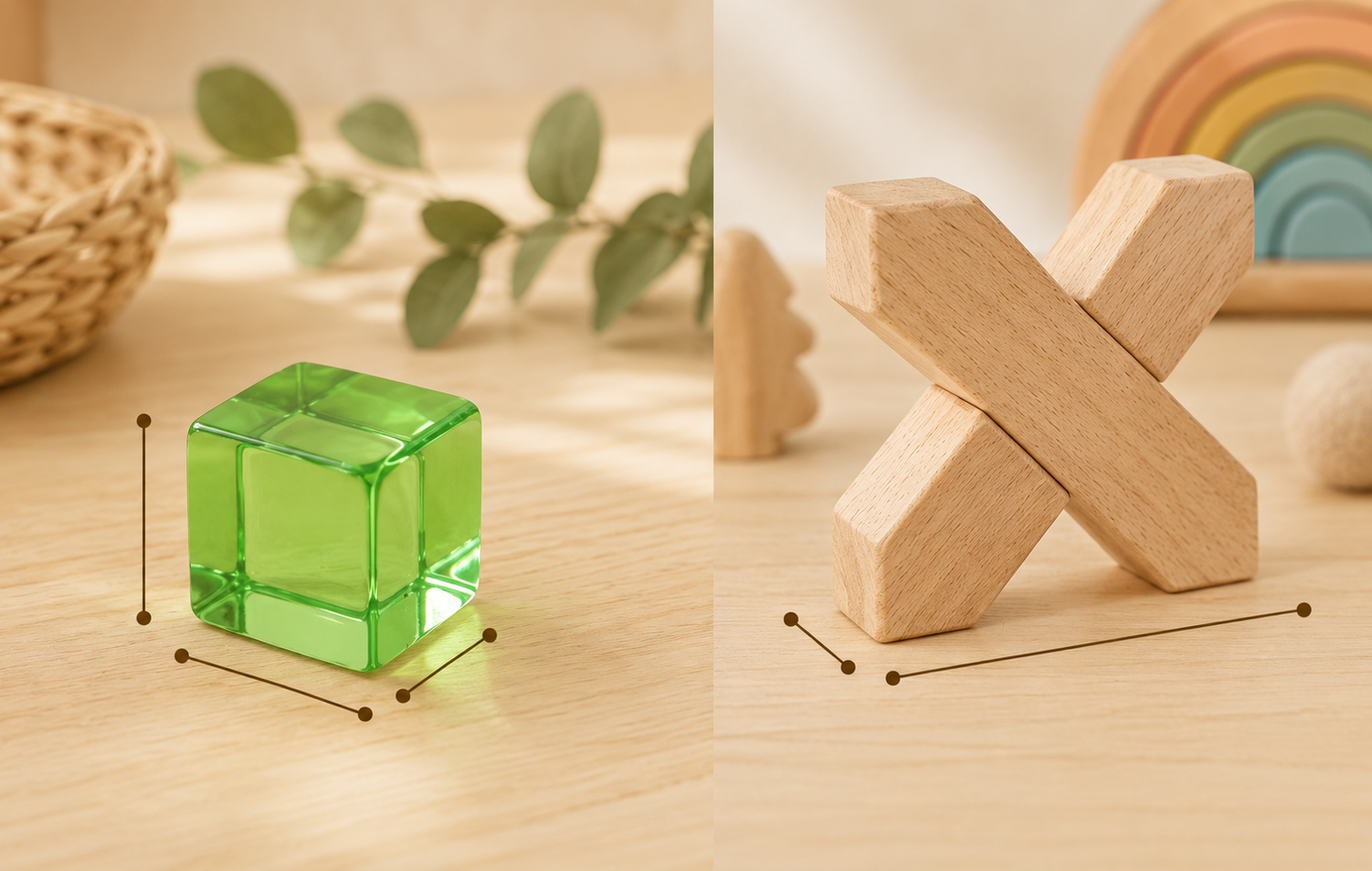 X Blocks with Lucite Cubes