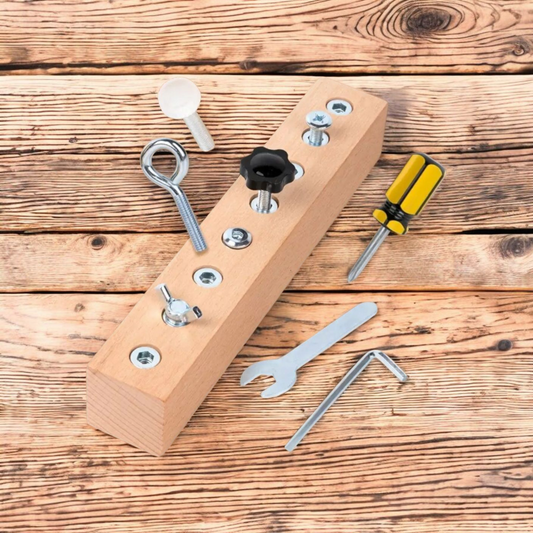 Wooden Screwdriver Board Set – Montessori Busy Board for Kids 3+