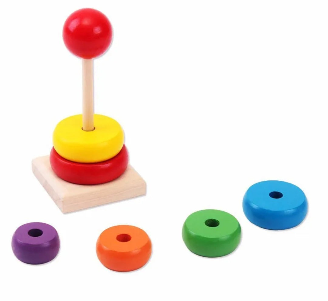 Wooden Rainbow Stacker – Classic Educational Toy for Ages 2+