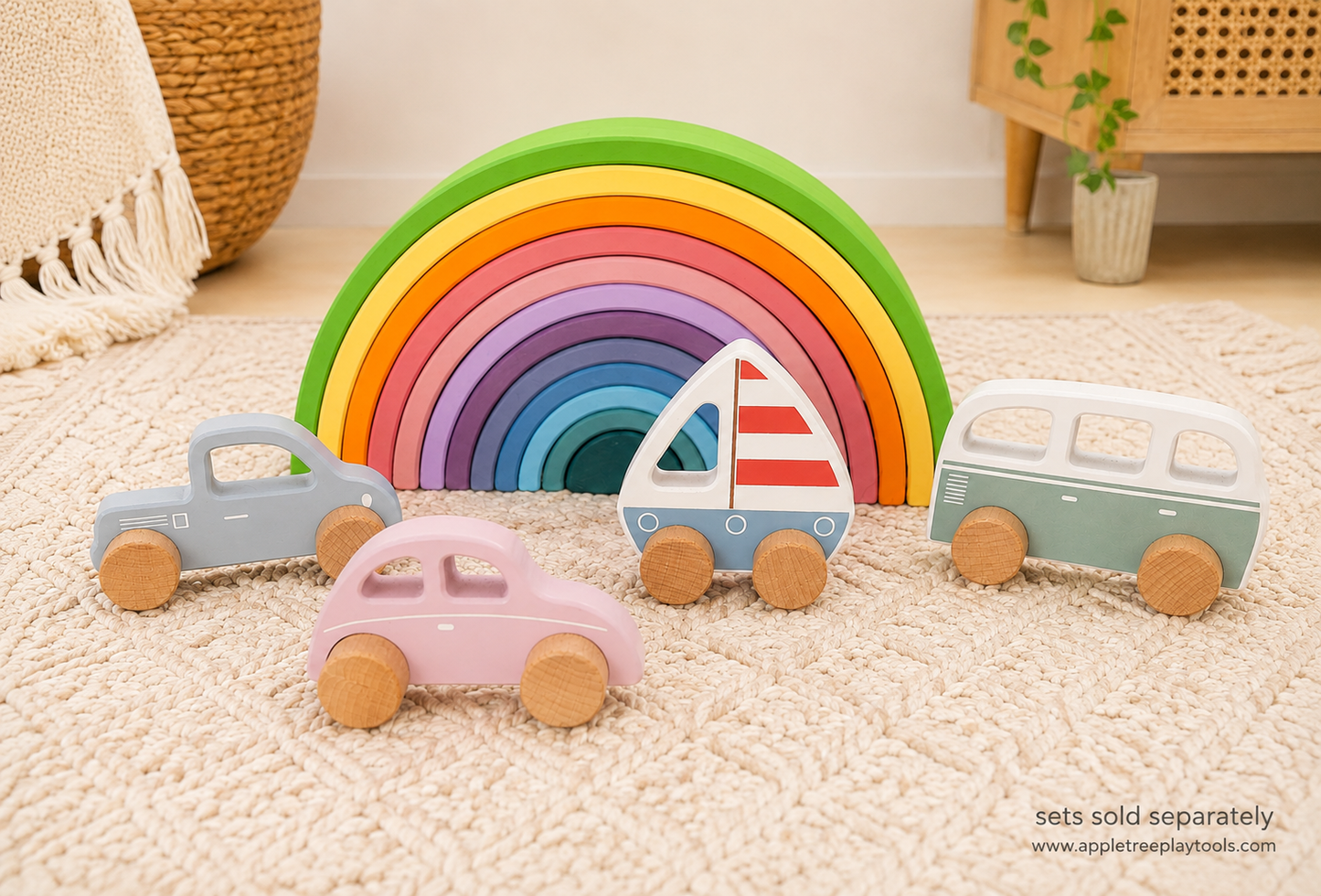 Pastel Giant Wooden Rainbow Stacker