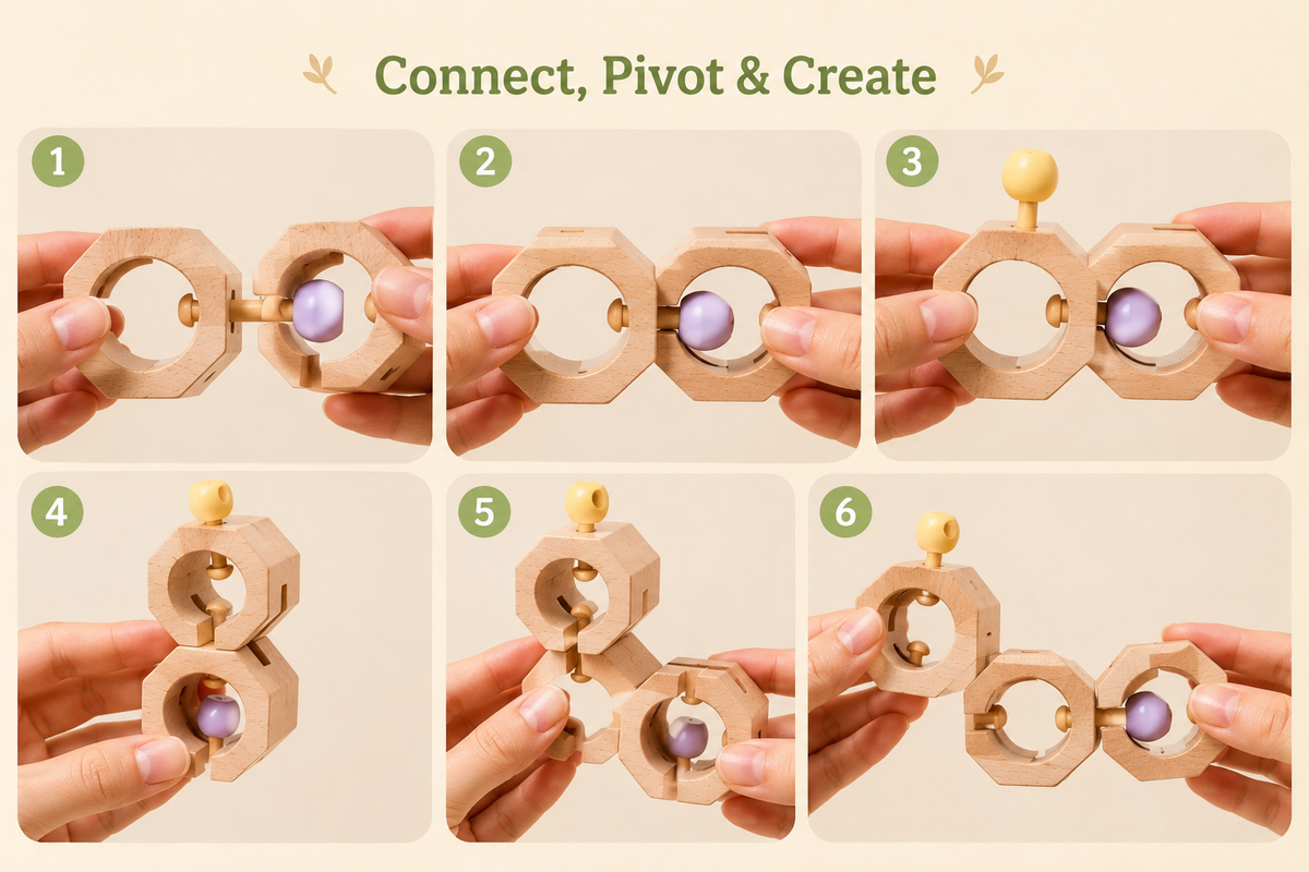 Connect & Create Wooden Building Blocks