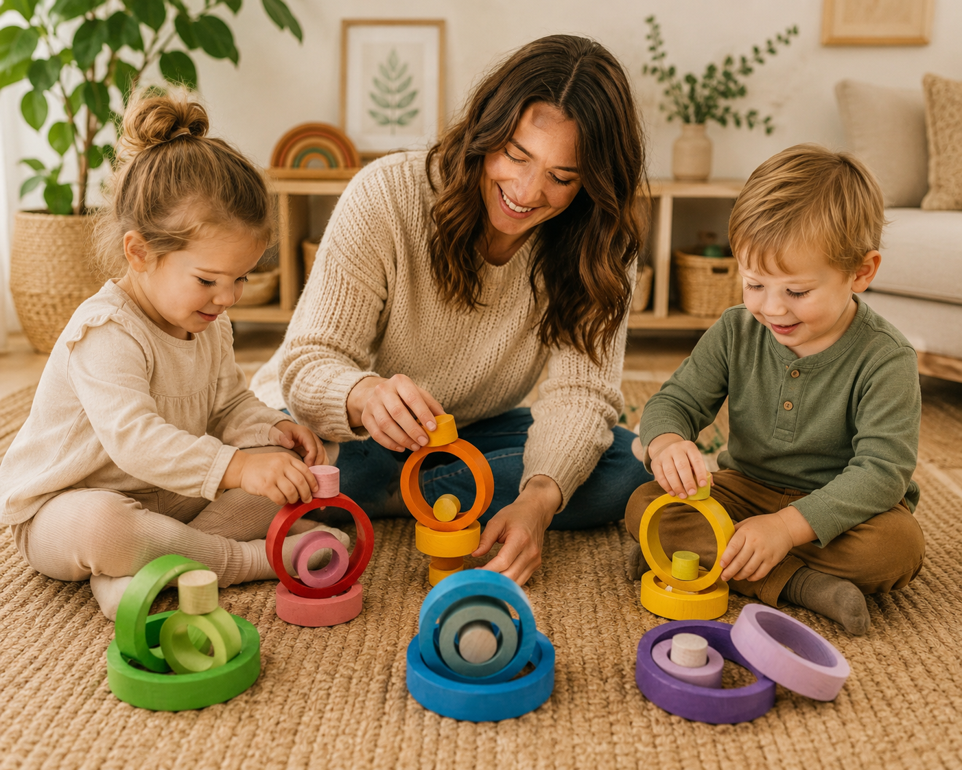 Rainbow Balance Rings – Loose Parts Set