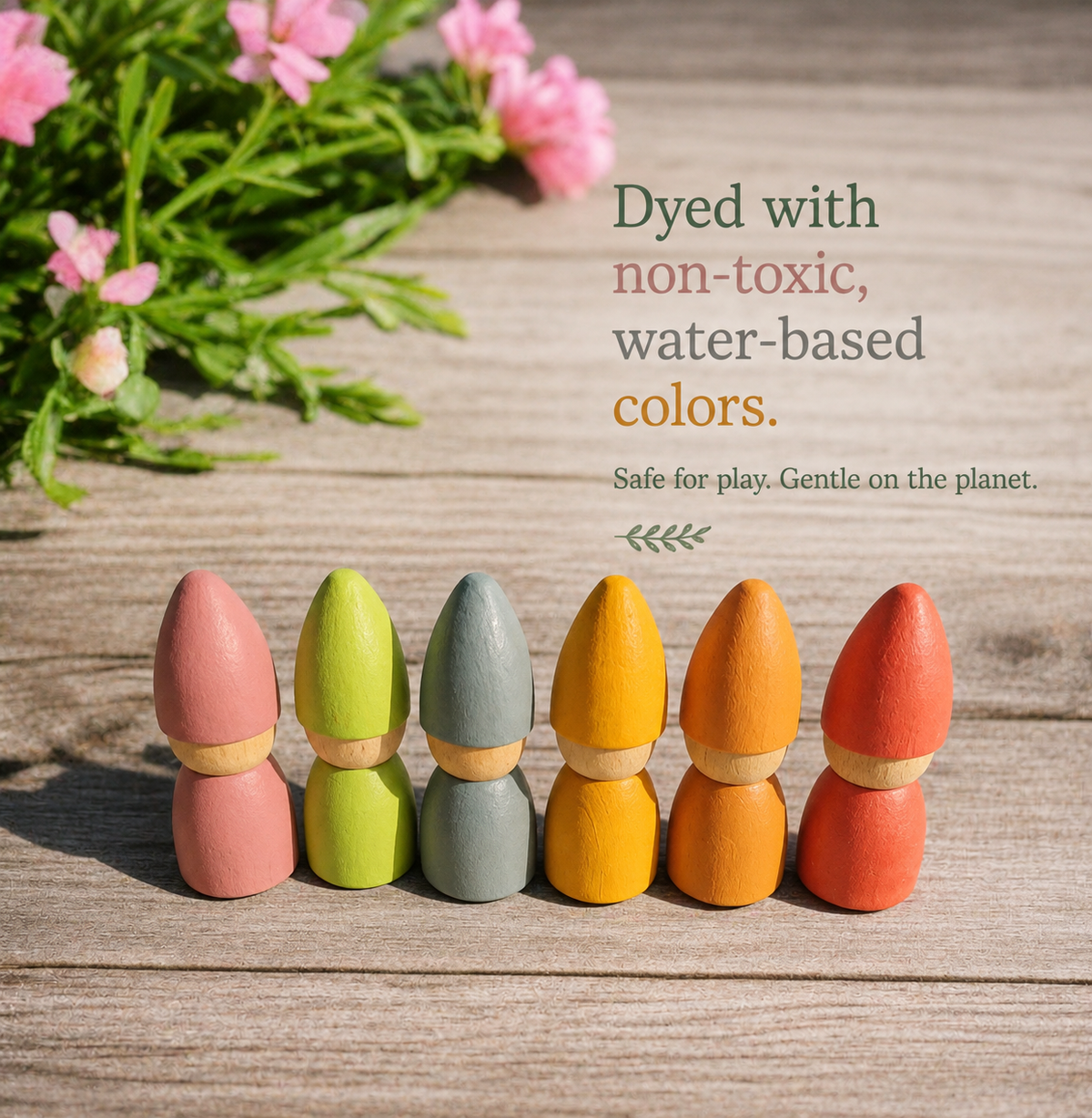 6 Piece Peg Doll Gnomes Set