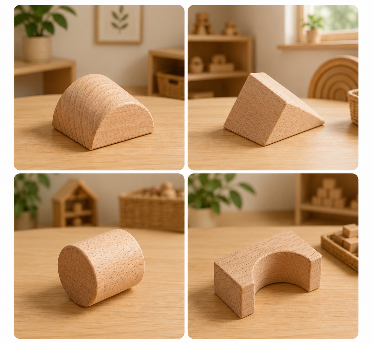 Wooden Tri-Color Blocks Set