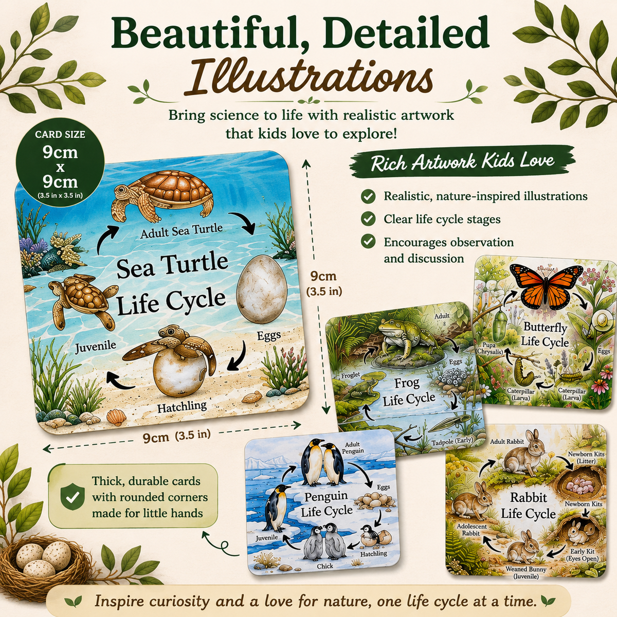 Beautiful Animal Life Cycle Cards | Nature & Science Learning Set