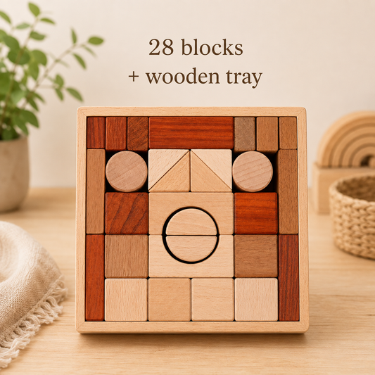 Wooden Tri-Color Blocks Set