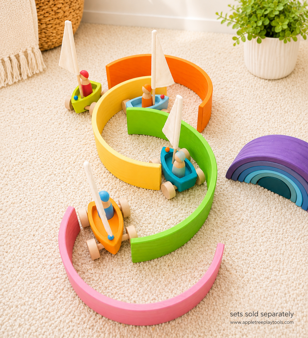 Pastel Giant Wooden Rainbow Stacker