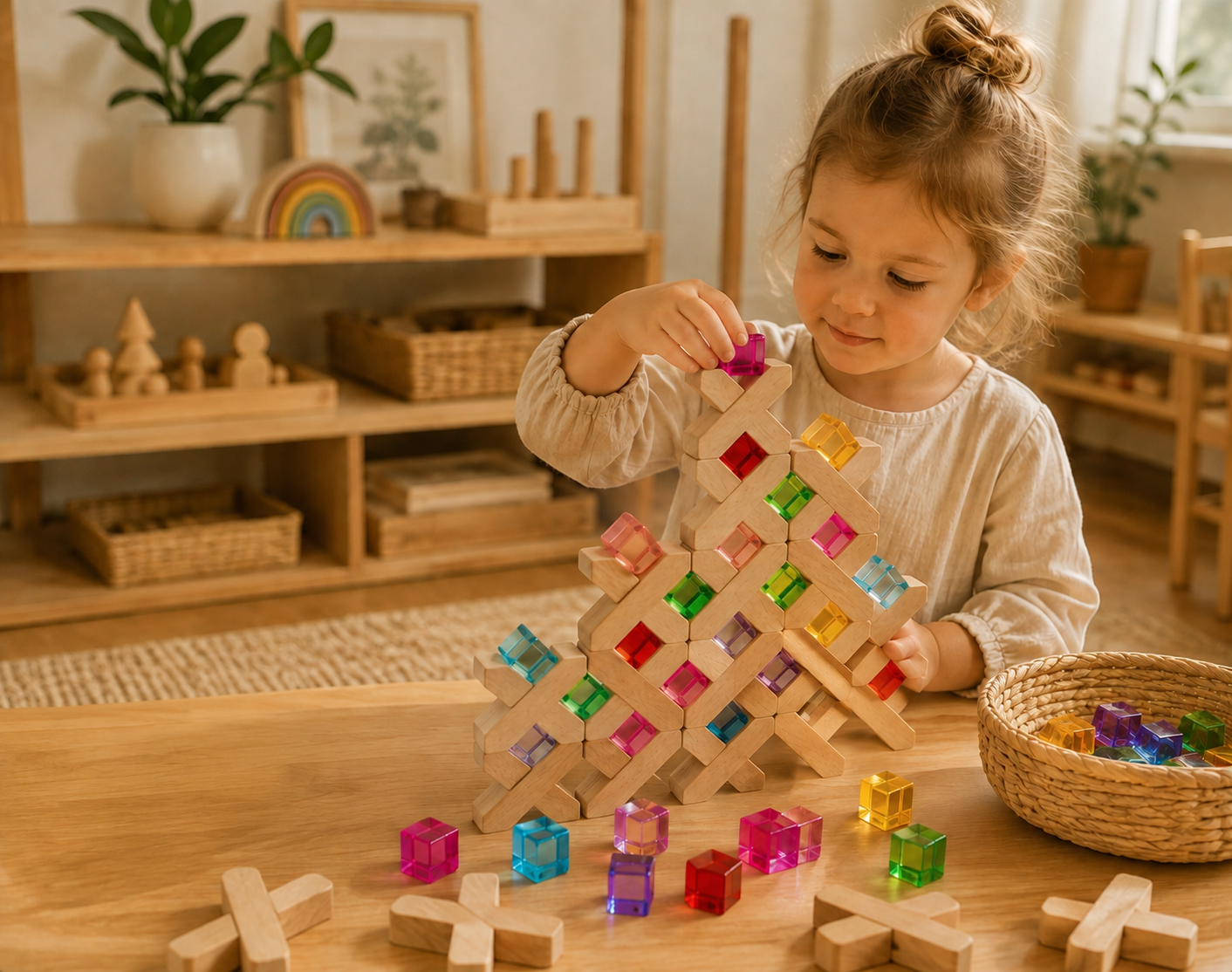 X Blocks with Lucite Cubes