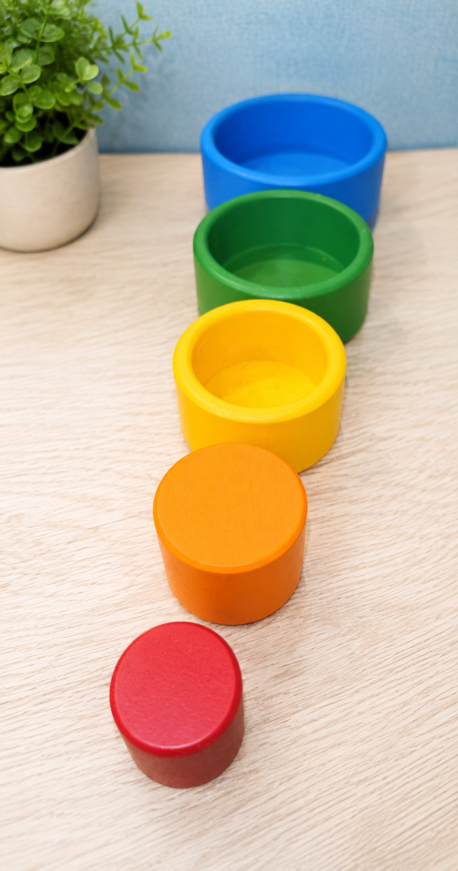 Wooden Rainbow Nesting Bowls