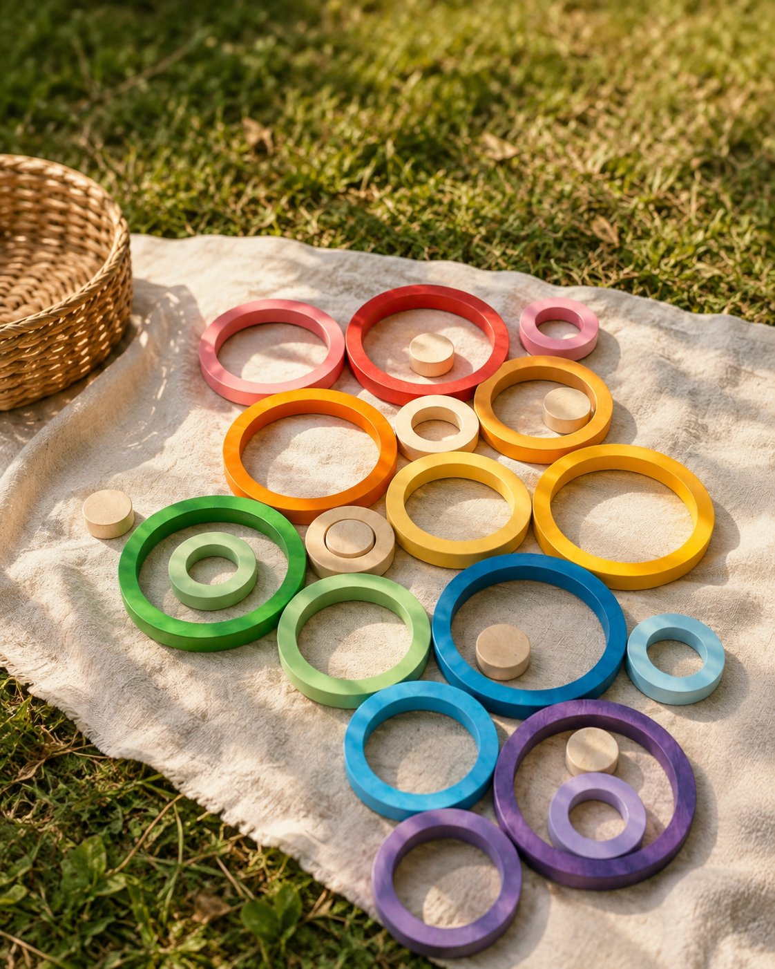Rainbow Balance Rings – Loose Parts Set