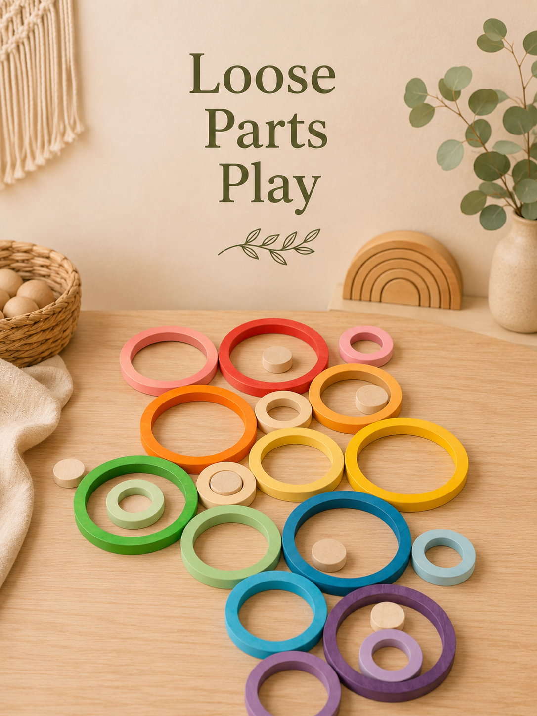 Rainbow Balance Rings – Loose Parts Set
