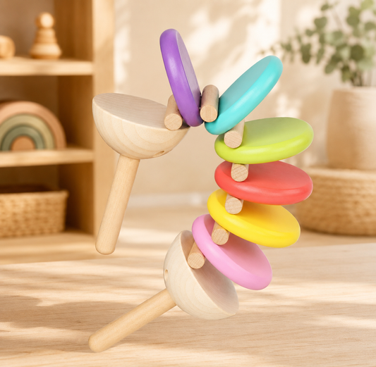 Rainbow Wooden Castanets